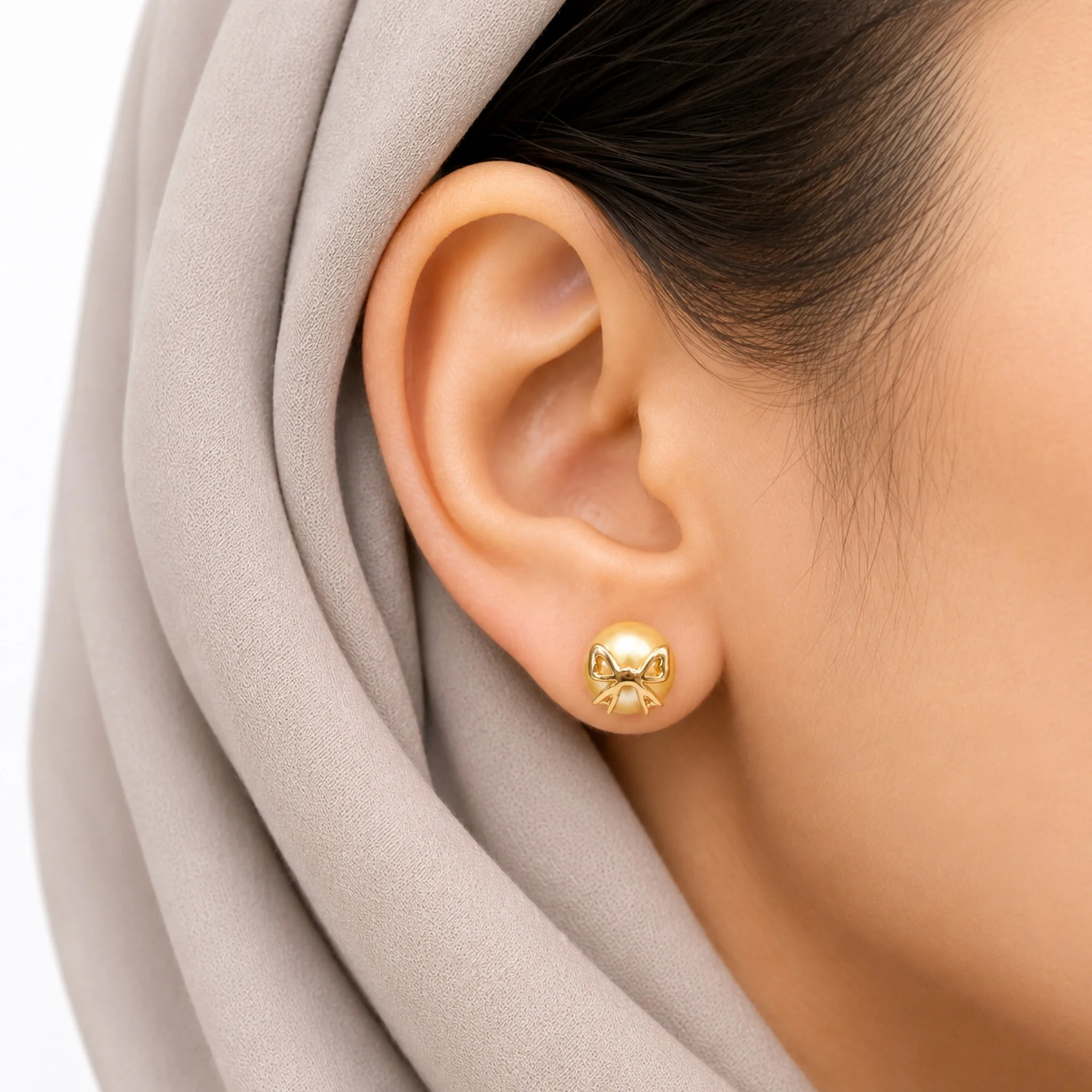 گوشواره مروارید طرح پاپیون - تصویر 2
