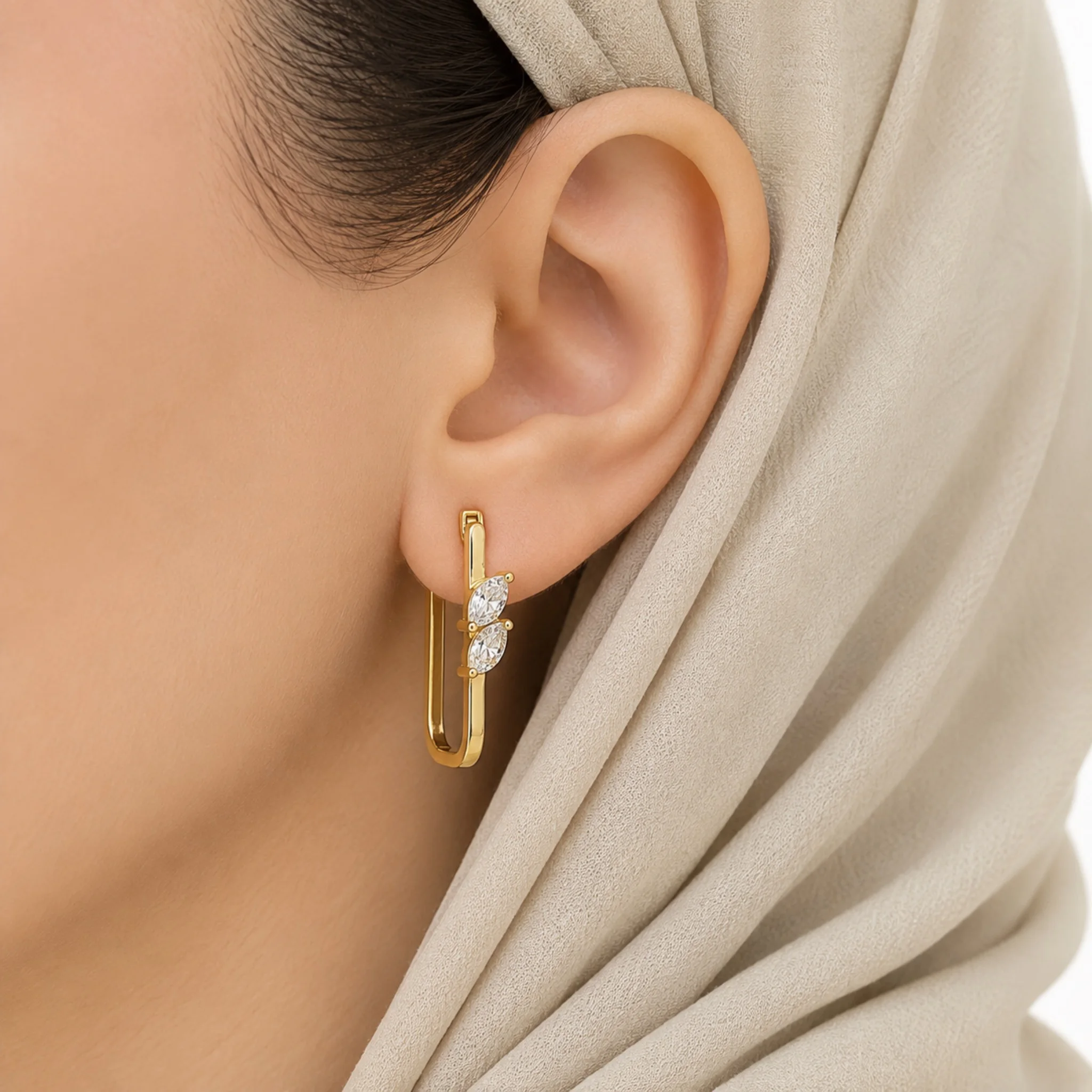 گوشواره مارکیز دو نگین - تصویر 2